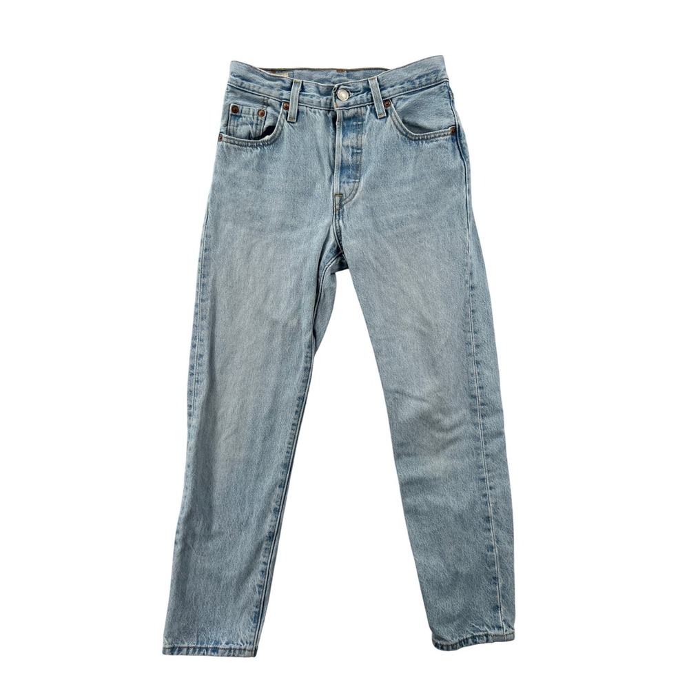 Levis Premium 501 Light Wash Straight Leg High Rise Jean Women 23x26 (fit 26x26)